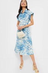 Misty Blue Toile Chloe Dress